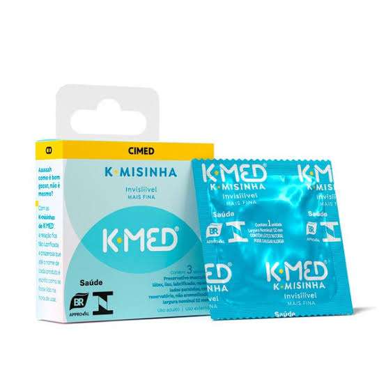 Preservativo K-Med Invisível Mais fina 3 unidades